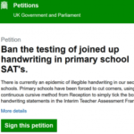 Morrells Handwriting Government Petition