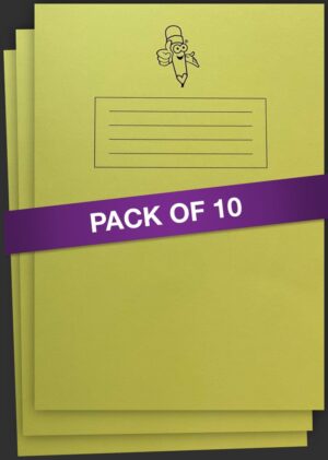 Yellow Book Narrow Lined Handwriting Exercise Book 10 pack